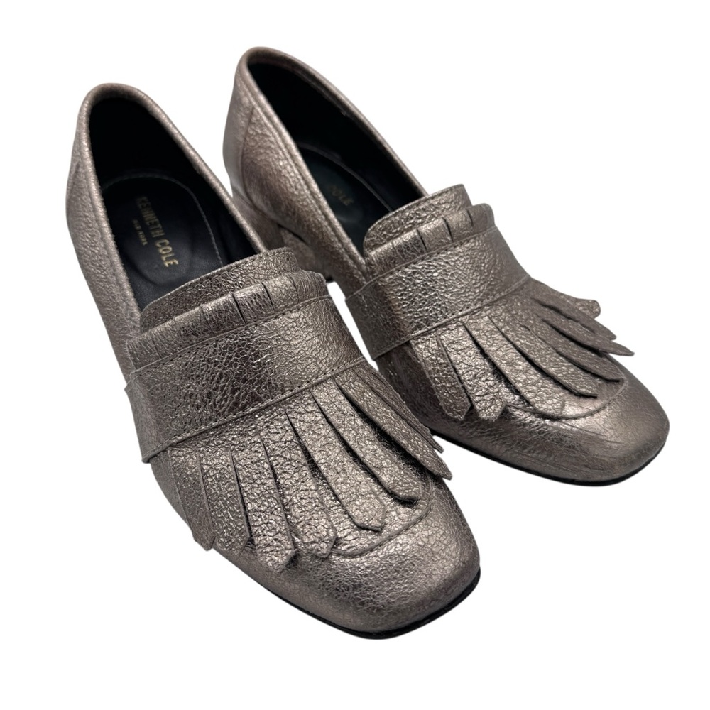 Kenneth Cole New York Mariel Women’s Metallic Leather Fringed Loafers - Size 10